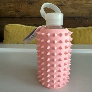 BKR Brand “Little Spiked Elle” Pink - Glass Bottle Top Has Handle 16oz New